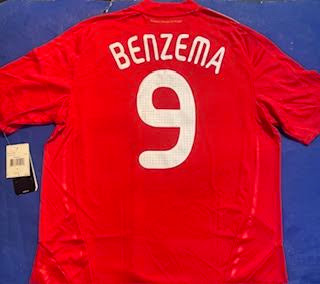 ADIDAS FRANCE 2008   BENZEMA   AWAY RED JERSEY