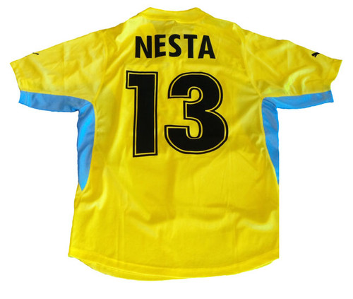 LAZIO 2002 AWAY `NESTA` L/S JERSEY YELLOW - Soccer Plus