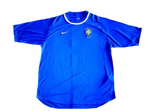 NIKE BRAZIL 2000 AWAY JERSEY BLUE