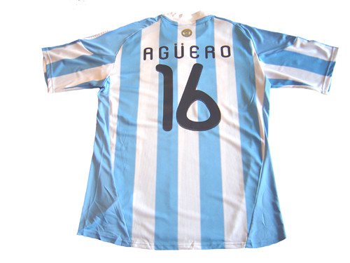 ADIDAS ARGENTINA 2010 `KUN AGUERO` HOME JERSEY