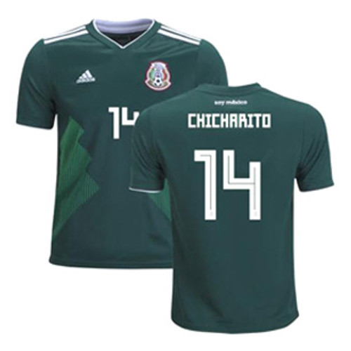 Adidas Mexico Soccer Jersey US 28 Black & Lime Green Chicharito Number 14  AS IS