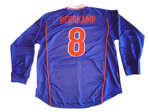 NIKE HOLLAND 1998 AWAY BERGKAMP L/S JERSEY BLUE