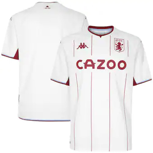 KAPPA ASTON VILLA 2021/22 AWAY JERSEY WHITE KAPPA ASTON VILLA 2021/22 AWAY JERSEY WHITE