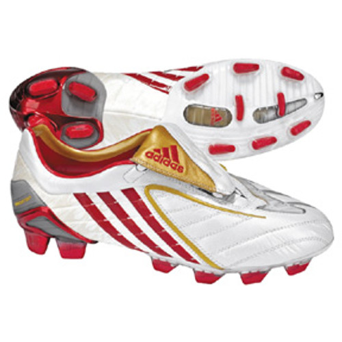 ADIDAS P POWERSWERVE TRX FG WHITE/RED/GOLD firm ground soccer shoes