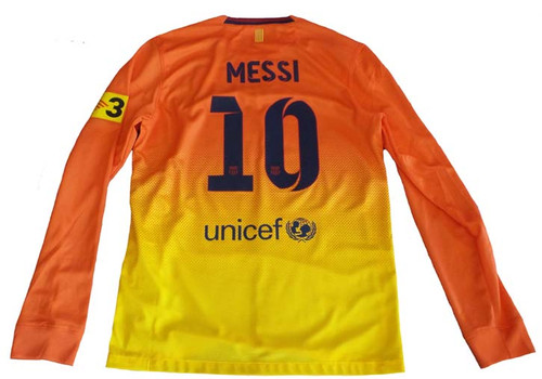 NIKE BARCELONA 2013 AWAY `MESSI` L/S JERSEY Safety Orange/Tour