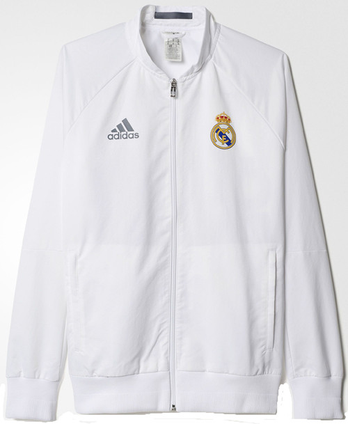 ADIDAS REAL MADRID 2016 ANTHEM JACKET WHITE - Soccer Plus