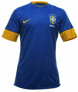 NIKE BRAZIL 2012 AWAY JERSEY BLUE - Soccer Plus