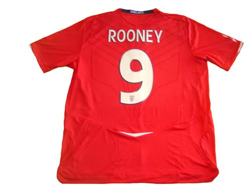 [貴重]UMBRO England ROONEY 9 ユニフォーム レッド UMBRO ENGLAND 2008 AWAY `ROONEY`JERSEY RED - Soccer Plus