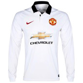 NIKE MANCHESTER UNITED 2015 AWAY L/S JERSEY WHITE - Soccer Plus