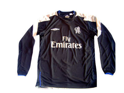 Chelsea FC Umbro 長袖シャツ 黒 CHELSEA FC Umbro AWAY Shirt 2004-2005 (XLB Large Boys