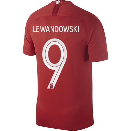 NIKE POLAND 2018 `LEWANDOWKI`AWAY JERSEY RED - Soccer Plus