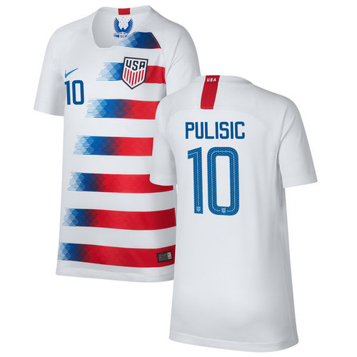 : Pulisic #10 USA Home Men's World Cup Soccer Jersey 22