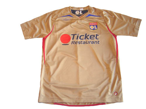 UMBRO OLYMPIQUE LYONNAIS 2009 AWAY JERSEY GOLD - Soccer Plus