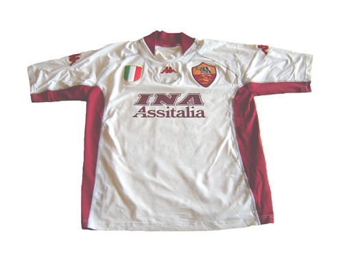 KAPPA ROMA 2001 AWAY JERSEY WHITE - Soccer Plus