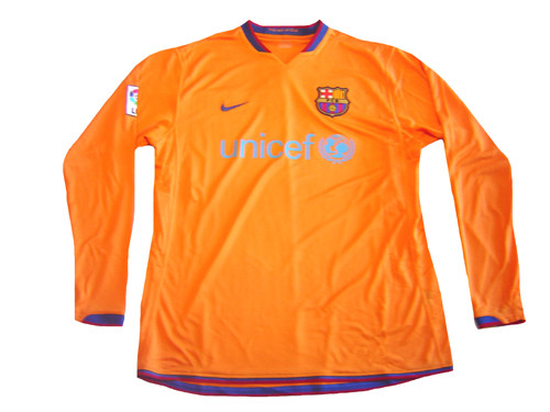 Nike FC Barcelona 長袖Tシャツ L 2007年製 NIKE BARCELONA 2007 AWAY L/S JERSEY ORANGE - Soccer Plus