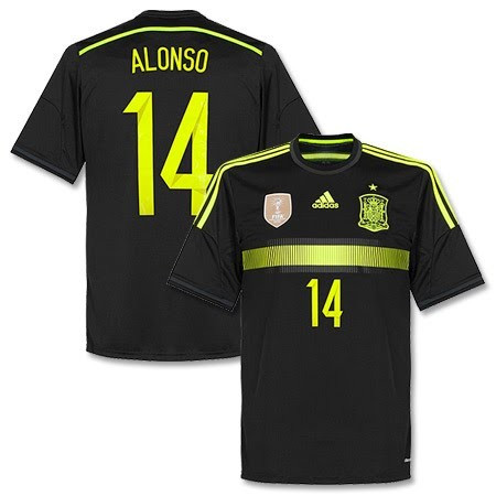 ADIDAS SPAIN 2014 AWAY `ALONSO`JERSEY BLACK