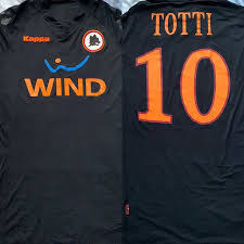 KAPPA AS ROMA 2012 AWAY TOTTI JERSEY BLACK - Soccer Plus