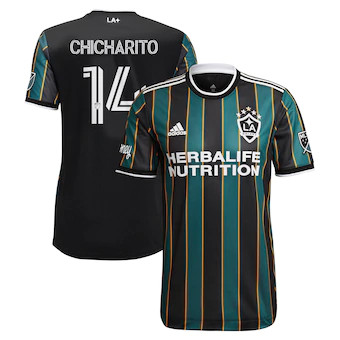  Chicharito #14 Galaxy Men's Away Soccer Jersey (XX