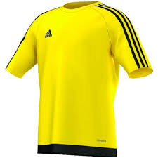 ADIDAS ESTRO 15 YOUTH JERSEY YELLOW soccer team uniform ADIDAS ESTRO 15 YOUTH JERSEY YELLOW soccer team uniform