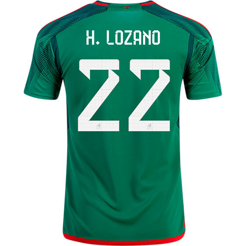 ADIDAS MEXICO WORLD CUP 2022 OFFICIAL HOME LOZANO JERSEY - Soccer Plus