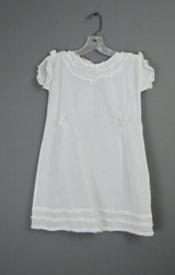 Vintage 1920s Little Girl's Dress White Cotton Dotted Swiss, with issues, 28 inch chest