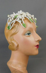 Vintage Ivory Velvet Buds Floral Hat 1950s Floral Wedding