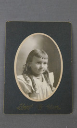 Vintage Victorian Girl Cabinet Card Photo, 1800s Photograph Curls & Bangs