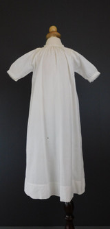 Antique Victorian Baby Dress White Cotton Gown, Well worn with old repairs and issues, 21 inch chest