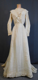 Vintage Edwardian Blouse & Skirt Set, 1900s Antique Wedding, 30 inch bust, with damage