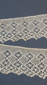 Antique 4 inch Wide Lace Trim, Vintage Cotton Dress Blouse Lingerie Remnants, Edwardian 1900s