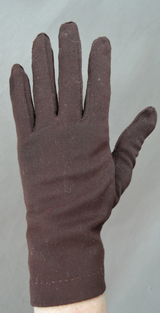 Vintage Gloves Dark Brown size 7, with Button, 1950s 1960s