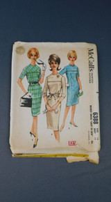 Vintage 1960s Semi Fitted Dress Pattern, McCall's 6388, 34 bust, uncut