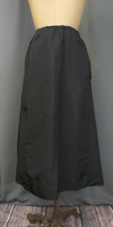 Victorian Black Silk Taffeta Petticoat Slip, 1800s 26 inch waist, damaged