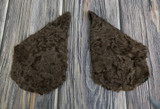 Vintage Brown Sheared Curly Fur Wide Cuffs for Coat, 1930s 1940s