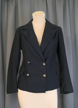 Vintage Black Wool Jacket, 34 bust Double Breasted, Heavy Buttons, 1920s