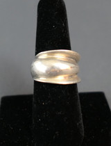 Vintage Chunky Sterling Silver Ring 925, handmade in Italy, size 7.75