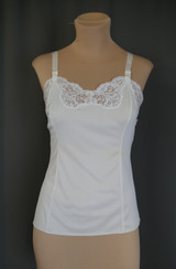 Vintage White Lace Camisole Wonder Maid, 36 Bust 1960s Nylon