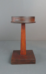 Vintage Wood Hat Stand, Antique 1900s, 8.5 inches Round & Square, Arts and Crafts style