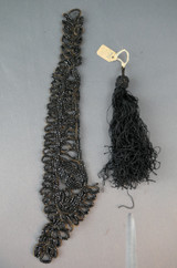 Vintage Dress Trims, Victorian Beaded Trim and Silk Tassel, 1800s Antique