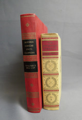 2 Vintage Books Ivory, Red and Black, 1920s Mark Twain, 1940s Modern Concise Encyclopedia, decorative