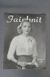Vintage Knitting Pattern Book 1950s Fairknit #22, Sweaters, Dress, Hats, Stole, Jackets