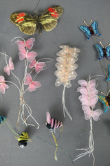 Lot of Vintage Butterflies for Crafts, Florals, Millinery, 1960s 1970s, + Bumble Bees