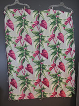 Vintage Barkcloth Fabric Remnants 1940s, Burgundy and Green Floral on Light Grey, 3 pieces