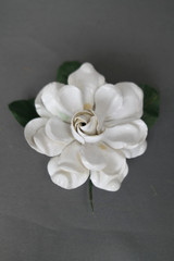 Vintage Coated Magnolia Flower Corsage, Millinery Hat Flowers 1950s