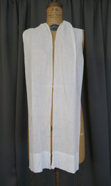 Victorian White Scarf Lappet, Long Narrow Cotton, 1800s, for Neck, Shoulders or Head, 79x8 inches