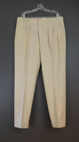 Men's Vintage 1930s Wool Pants with Pin Stripes, 38 inch waist, damaged