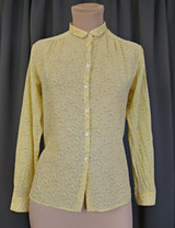 Vintage Yellow Specks Blouse by Cacharel 1970s Cotton, 36 bust