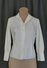 Vintage White Tailored Blouse, 1960s 36 bust, Diane Young