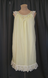 Vintage Yellow Sheer Nylon Nightgown Nightie, 1960s, 36 bust, Aristocraft, small