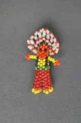 Vintage Native American Beaded Indian Chief, small handmade souvenir, pendant figure